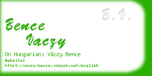 bence vaczy business card